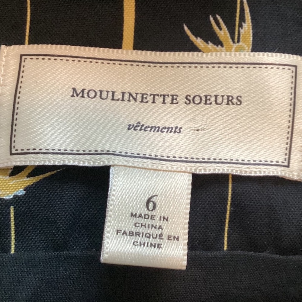Anthropologie Moulinette Soeurs Dress Sz 6 Embroidered Floral Striped Fit Flare - Picture 3 of 8